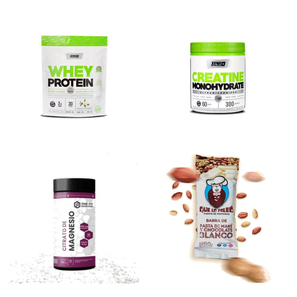 Proteína + Creatina + Magnesio + Snack